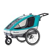 Qeridoo Remolque para bicicleta infantil Sportrex1 (2019), color azul