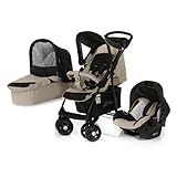 hauck Shopper Trio Set - Carrito con capazo y grupo 0+, color negro/crema